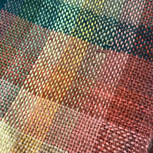 Vintage Manos Del Uruguay Orange, Green & Yellow Handmade Wool Scarf - Picture 3 of 4